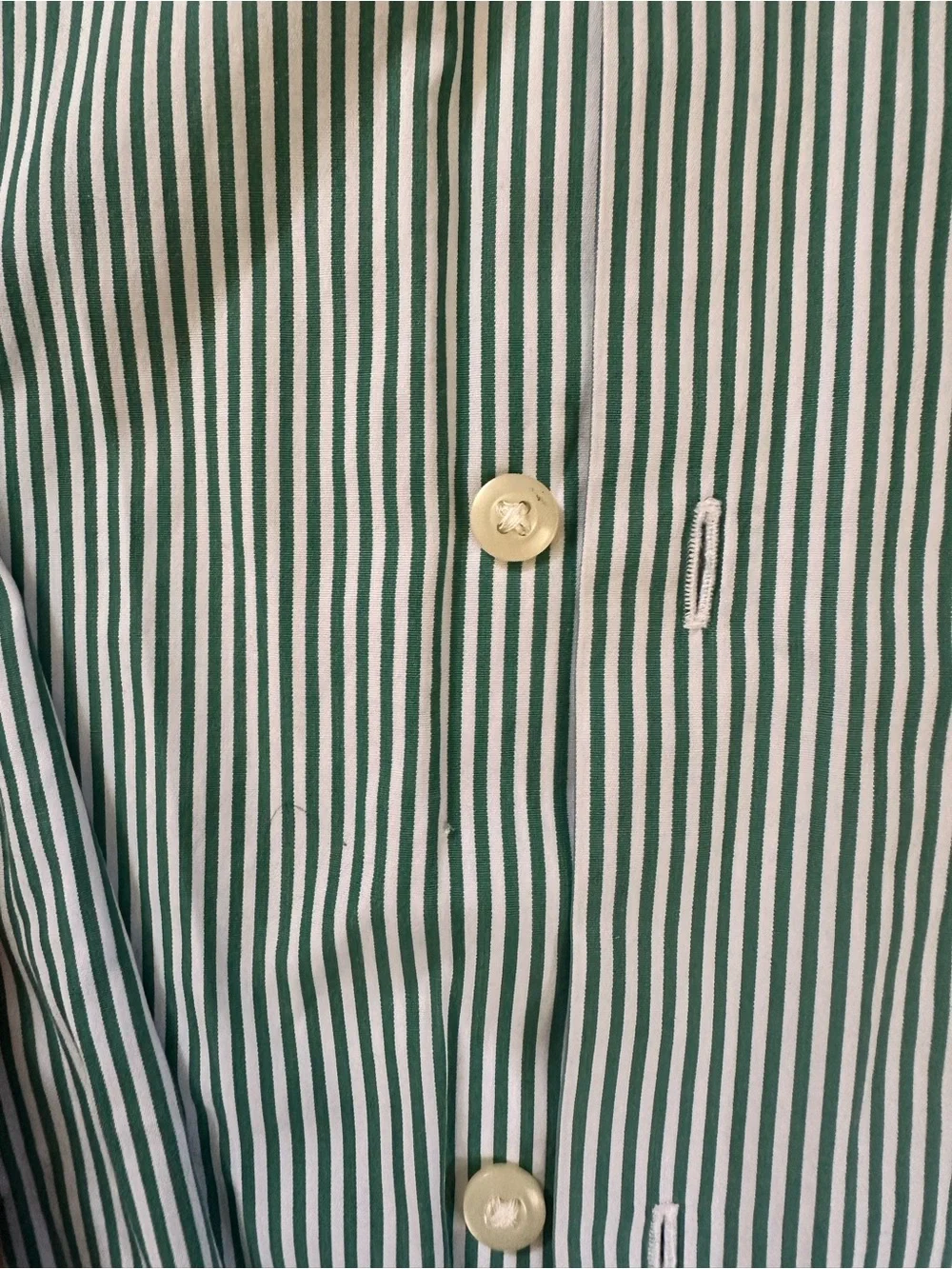 Banana Republic Green and White Stripe Fitted Dress Shirt